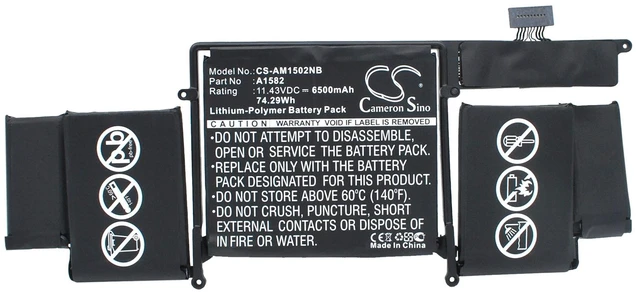 Alt view image 5 of 6 - Battery for Apple A1502 MacBook Pro 13 2015 MF839LL/A MF841LL/A 020-00009 A1582