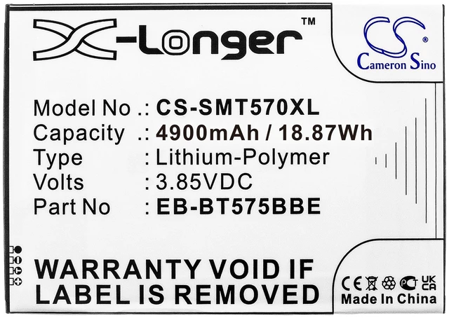 Alt view image 3 of 4 - Battery for Samsung Galaxy SM-T570 SM-T575 SM-T575N EB-BT575BBE GH43-05039A