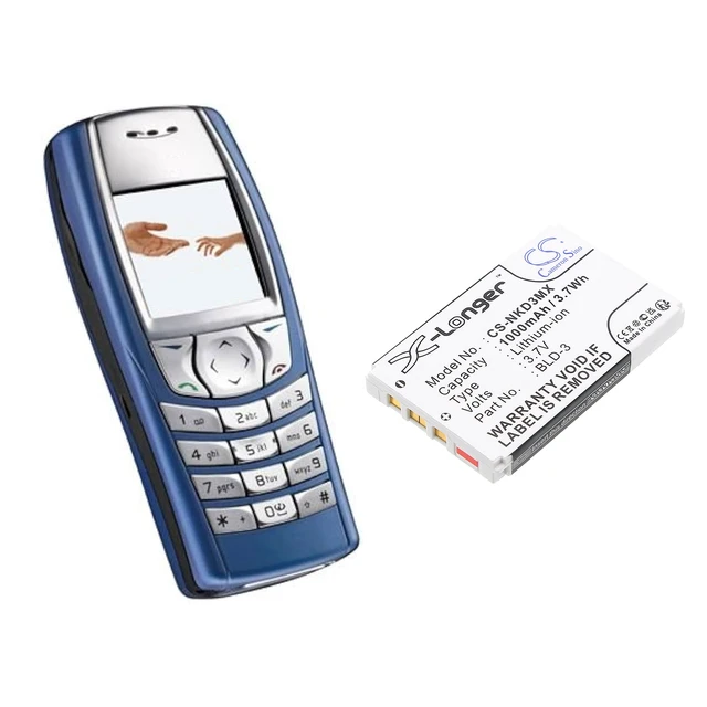 Alt view image 4 of 5 - Battery for Nokia BLD-3 6610i 6610 7210 7250i 7250 6560 6225 6200 6220 3300 2100