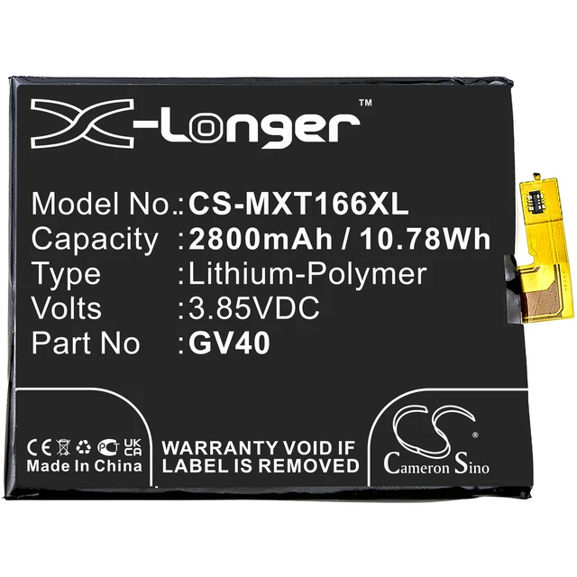 Alt view image 3 of 5 - Battery for Motorola GV40 SNN5968A Moto Z Droid Force Mobile TD-LTE XT1650-02