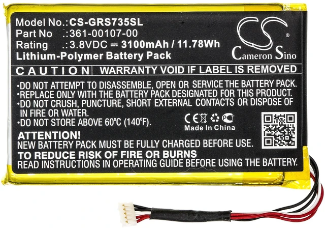 Alt view image 3 of 6 - Battery for Garmin 010-01735-10 Explorer+ GPSMAP 66i inReach SE SE+ 361-00107-00