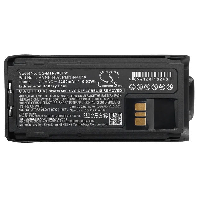 Alt view image 5 of 5 - Battery for PMNN4807 PMNN4808 PMNN4809 PMNN4810 PMNN4407 Motorola R7 R7A Radio