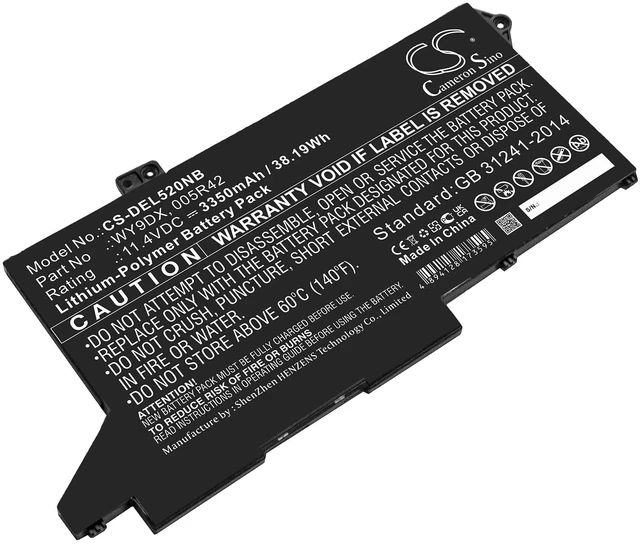 Main image of Battery for Dell WY9DX 005R42 Latitude 5420 5520 CS-DEL520NB 11.4V Li-Polymer