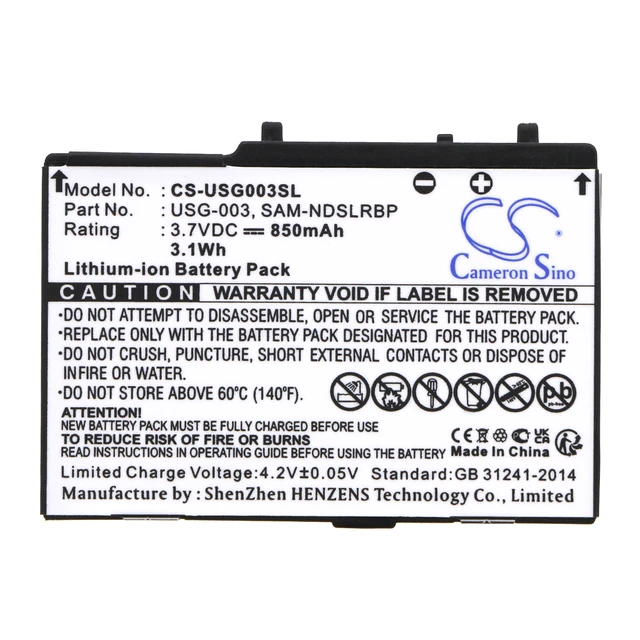 Alt view image 3 of 5 - Battery for Nintendo C/USG-A-BP-EUR SAM-NDSLRBP USG-001 USG-003 DS Lite 850mAh