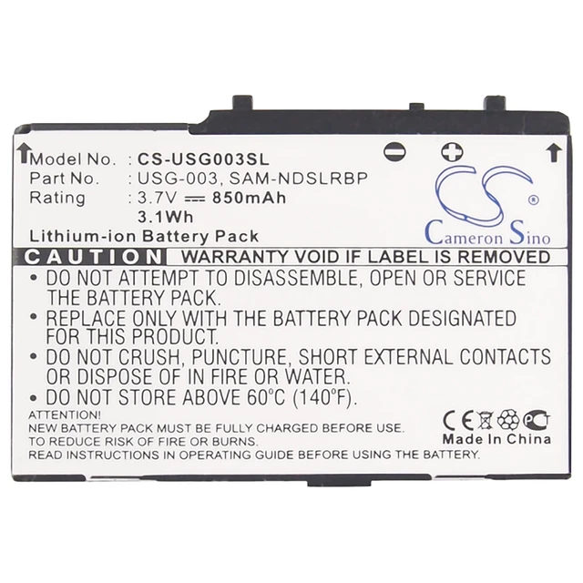 Alt view image 5 of 5 - Battery for Nintendo C/USG-A-BP-EUR SAM-NDSLRBP USG-001 USG-003 DS Lite 850mAh