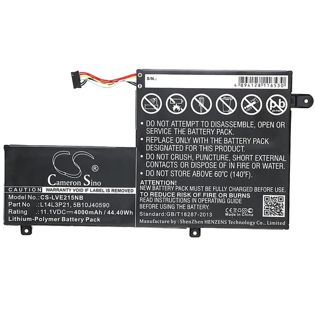 Alt view image 5 of 6 - Battery for Lenovo Edge 2 Yoga 500 L14M3P21 5B10K10236 5B10G78611 5B10K10186
