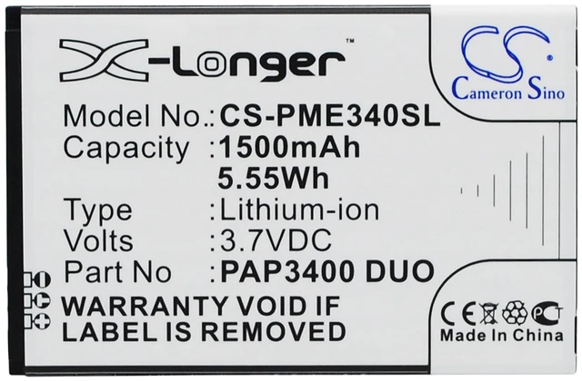 Main image of Battery for Prestigio MultiPhone 3400 Duo PAP3400 Mobile SmartPhone CS-PME340SL
