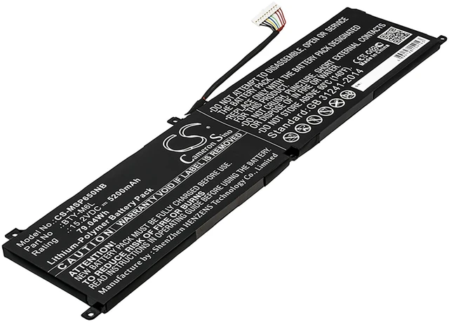 Main image of Battery for MSI GS65 Stealth Thin 9RE-051US P65 Creator 8RF PS63 BTY-M6L Laptop