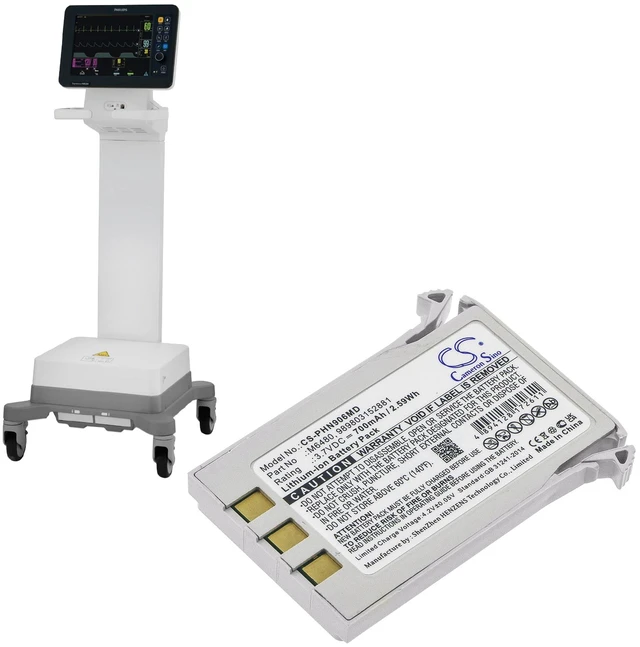 Alt view image 4 of 4 - Battery for Philips Expression MR200 Invivo 9065 9067 989803152881 M6480 700mAh