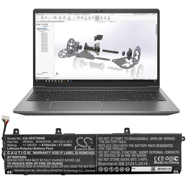 Alt view image 5 of 5 - Battery for HP ZBook Power G7 IR06083XL IR06XL M01523-2C1 Notebook CS-HPZ700NB