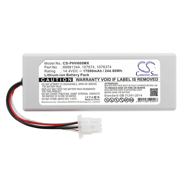 Alt view image 3 of 4 - Battery for Philips V60 V60S 1076374 107674 88881344 989805626941 M48385-B0
