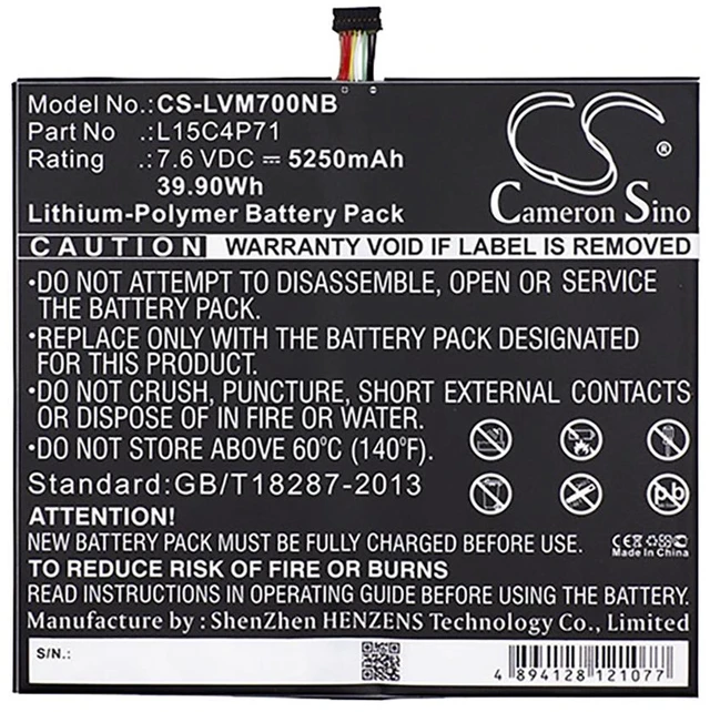 Alt view image 5 of 6 - Battery for Lenovo IdeaPad Miix 700-12ISK 710-12IKB 4-6Y30 700 L15C4P71 L15L4P71