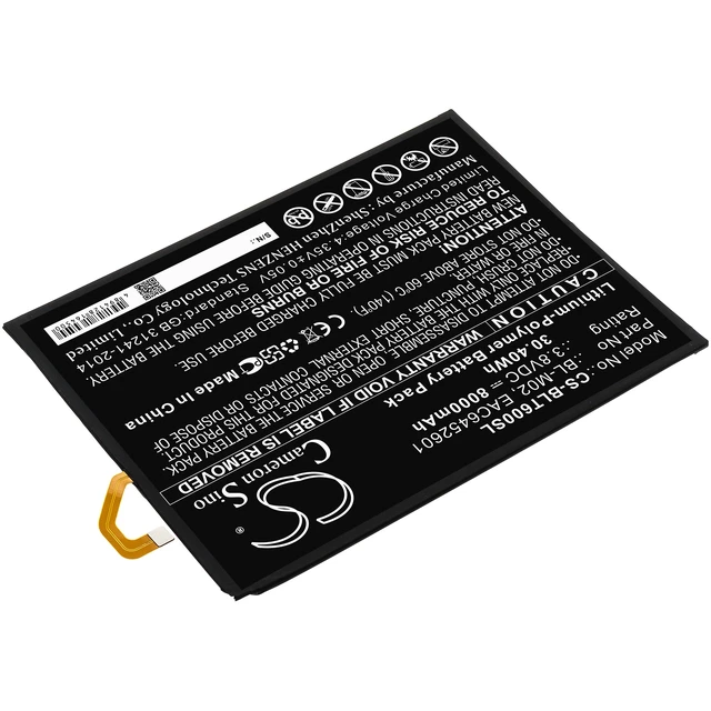 Alt view image 2 of 5 - Battery for LG BL-M02 EAC6452601 G Pad 5 LM-T600L LM-T600QS LM-T600VS LM-T600TS