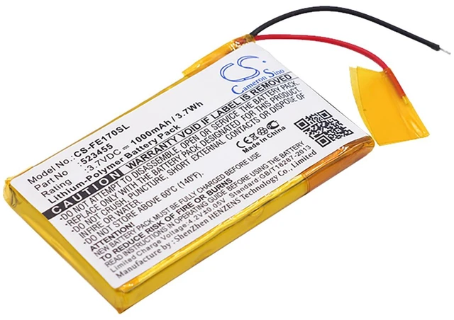 Main image of Battery for Fiio E17 E7 523455 USB DAC Headphone Amplifier CS-FE170SL 1000mAh