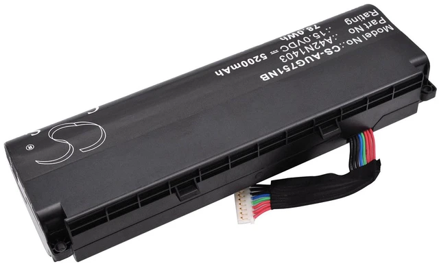 Alt view image 2 of 6 - Battery for Asus ROG G751 G751J GFX71 0B110-00290000M A42LM93 A42LM9H A42N1403