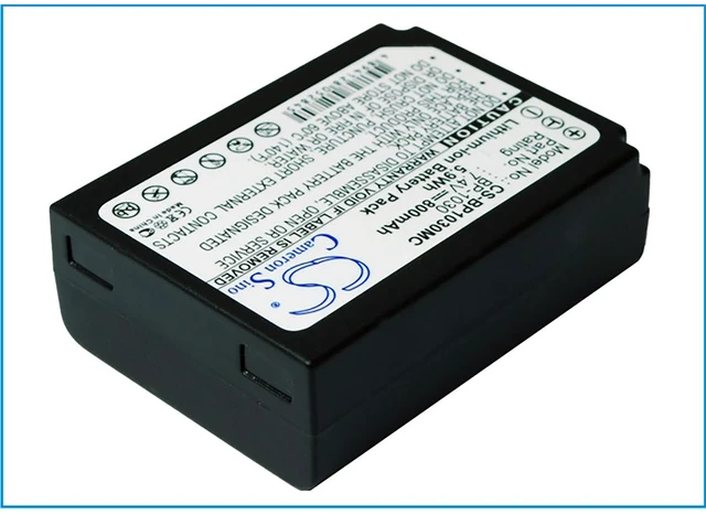 Alt view image 2 of 5 - Battery for Samsung NX200 NX210 BP-1030 ED-BP1030 Camera CS-BP1030MC 7.4v 800mAh