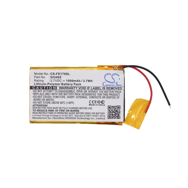 Alt view image 5 of 5 - Battery for Fiio E17 E7 523455 USB DAC Headphone Amplifier CS-FE170SL 1000mAh