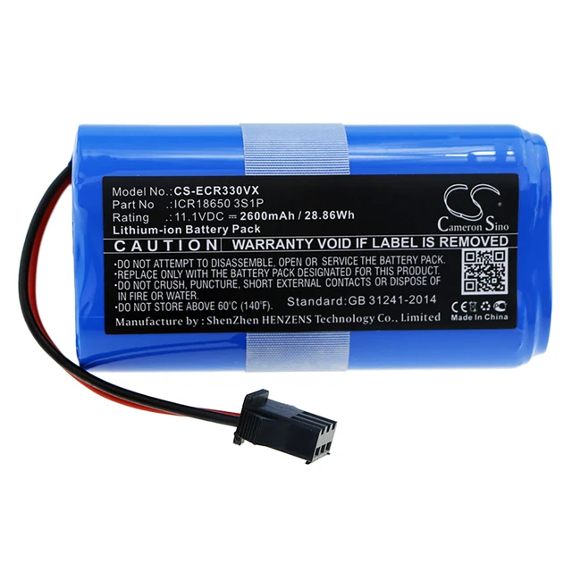 Alt view image 3 of 4 - Battery for Ecovacs CEN330 CR330 CR333 Dora CEN331 CR331 CR332 ICR18650 3S1P