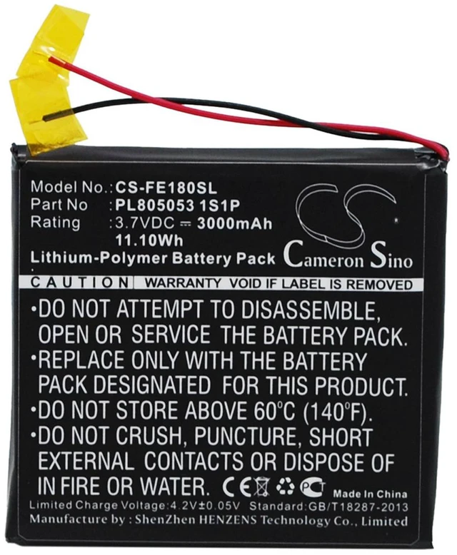 Main image of Battery for Fiio E18 PL805053 1S1P Portable USB DAC Amplifier CS-FE180SL 3000mAh