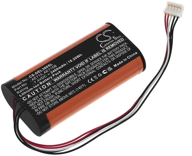 Main image of Battery for Dell AE715 AE715B Wireless 360 Speaker CS-DEL360SL 7.4V Li-ion