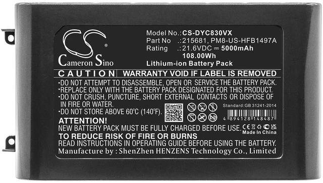 Alt view image 5 of 7 - Battery for 215681 967834-02 Dyson V8 Animal Exclusive Absolute Cord-Free Fluffy