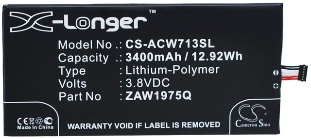 Main image of Battery for Acer A1-713 HD Iconia Tab 7 Aprilia ZAW1975Q 1/ICP3/61/127 ZWA1975Q