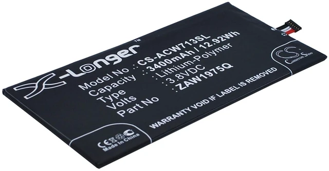 Alt view image 2 of 6 - Battery for Acer A1-713 HD Iconia Tab 7 Aprilia ZAW1975Q 1/ICP3/61/127 ZWA1975Q