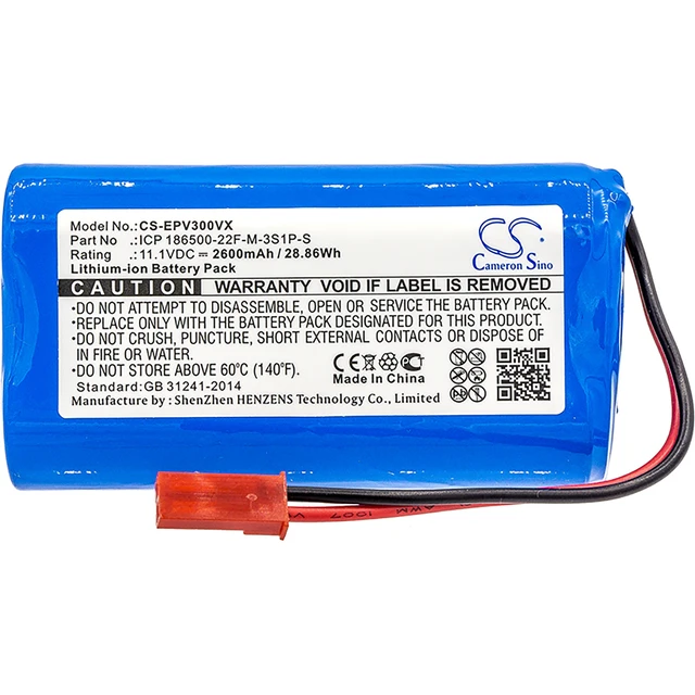 Alt view image 3 of 4 - Vacuum Battery for Electropan ICP 186500-22F-M-3S1P-S Ilive V3s Pro V5 V5s 11.1V