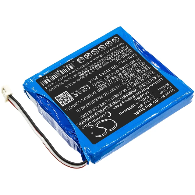 Alt view image 2 of 5 - Battery for IDEAL 33-892 Securitest Pro Tester 33-892-BP CS-NDL892SL 7.4v LiPoly