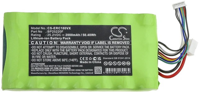 Alt view image 3 of 6 - Battery for Eureka NEC180 Pro Grundig High Performance Cyclone BP25220F Vacuum