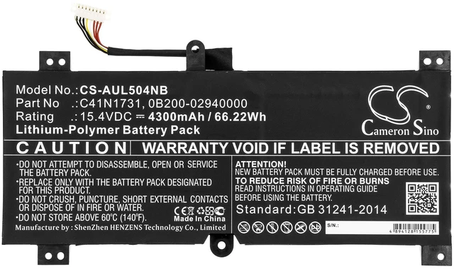 Alt view image 3 of 5 - Battery for Asus ROG Strix GL504GW G515GV G515GW G715GV 0B200-02940000 C41N1731