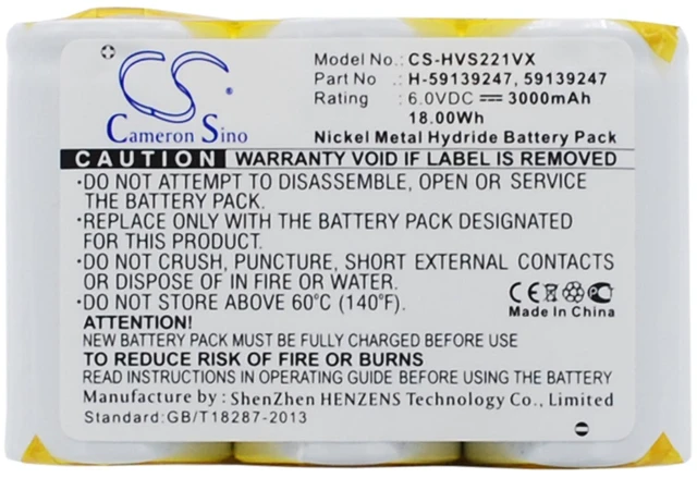 Main image of Vacuum Battery for Hoover 59139247 H-59139247 S2211 S2211-100 CS-HVS221VX 3000mA