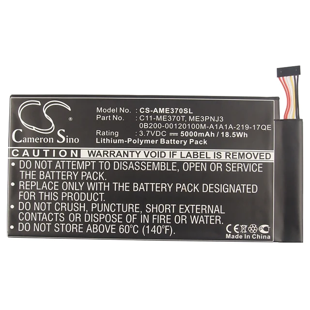 Alt view image 5 of 6 - Battery for Asus MeMO Pad Smart 10.1 TF400 C11-ME301T C11-TF400CD C21-TF400CD