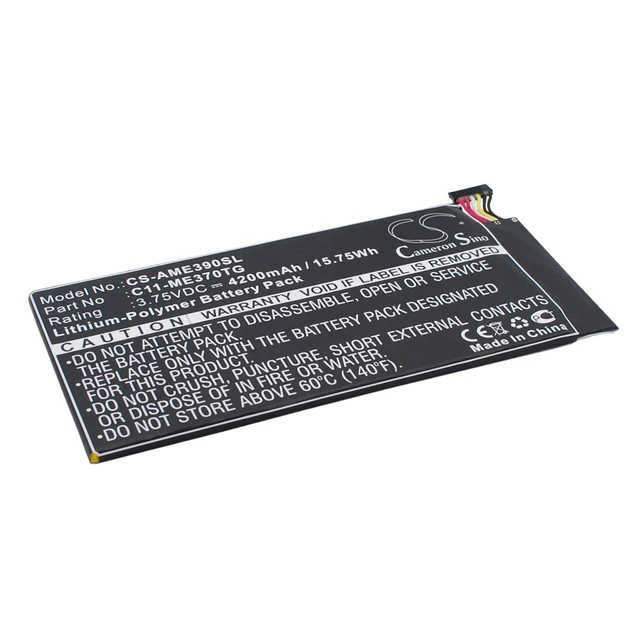Alt view image 2 of 6 - Battery for Asus ME370TG Google Nexus 7 C11-ME370TG Tablet CS-AME390SL 3.75v