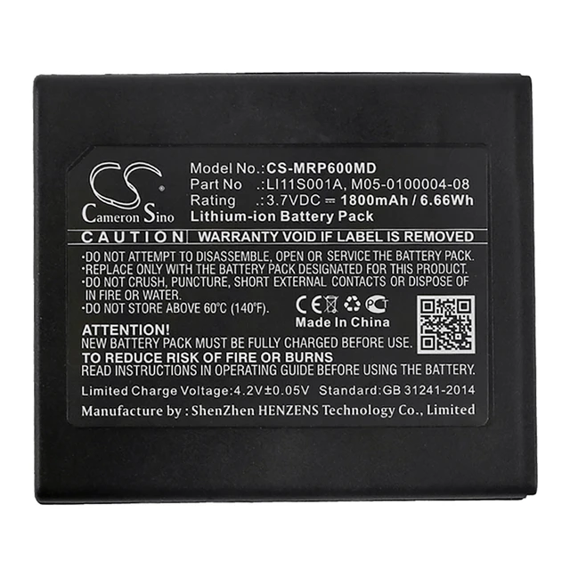 Alt view image 5 of 5 - Battery for Mindray DPM2 PM60 022-000008-00 LI11S001A M05-0100004-08 CS-MRP600MD