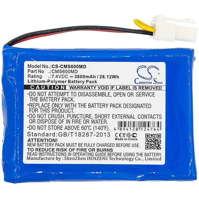 Alt view image 3 of 5 - Battery for CONTEC 88889457 CMS6000 MONITOR CS-CMS600MD 7.4V Li-Polymer