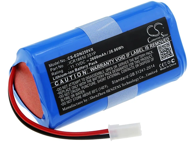 Main image of Battery for Ecovacs CEN250 ML009 V700 ICR18650 3S1P Vacuum CS-EDN250VX 11.1v