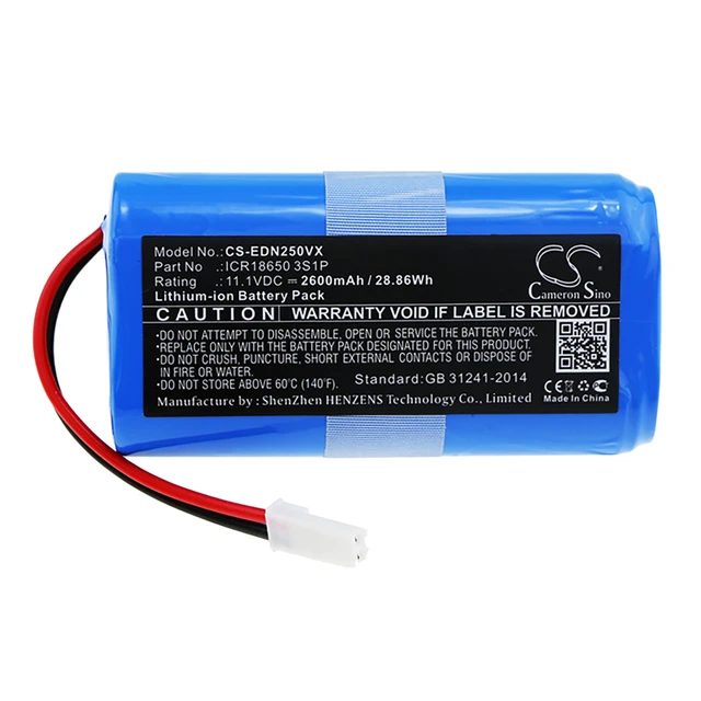 Alt view image 3 of 4 - Battery for Ecovacs CEN250 ML009 V700 ICR18650 3S1P Vacuum CS-EDN250VX 11.1v