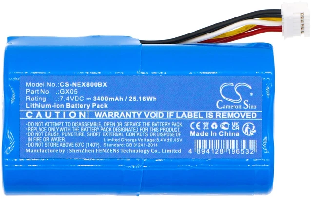 Alt view image 3 of 6 - Battery for Dejavoo QD2 QD4 WizarPOS Q2 Wizar GX05 NEXGO N86 WHB02-2600 3400mAh