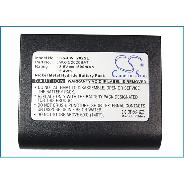 Alt view image 5 of 5 - Battery for Panasonic 2020BAT PA04940398 WX-C2020BAT Ultraplex II WX-CT2020