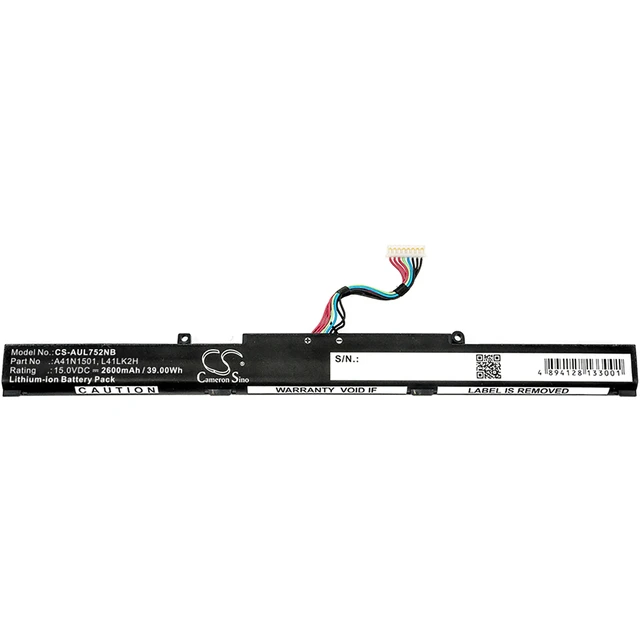 Alt view image 5 of 6 - Battery for Asus GL752JW N552V 0B110-00360000 A41Lk9H A41N1501 L41LK2H L41LK9H
