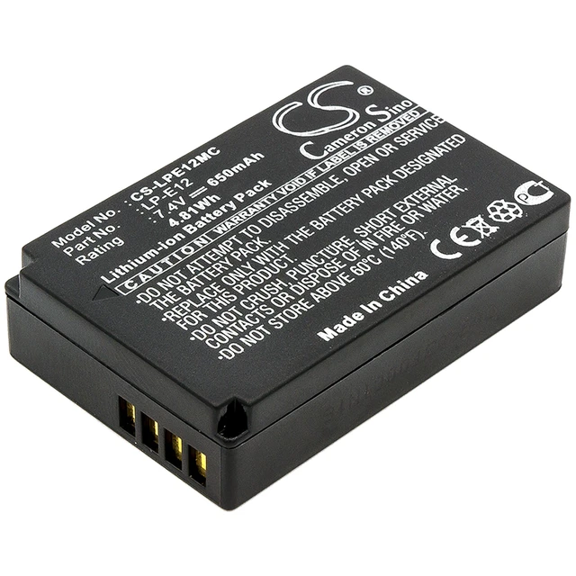 Main image of Battery for Canon EOS 100D Kiss X7 M M2 PowerShot SX70 HS LP-E12 LPE12 650mAh