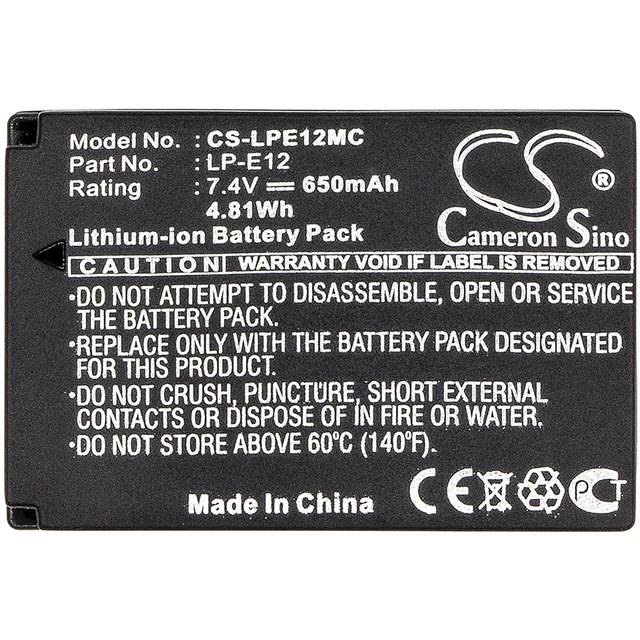 Alt view image 3 of 5 - Battery for Canon EOS 100D Kiss X7 M M2 PowerShot SX70 HS LP-E12 LPE12 650mAh