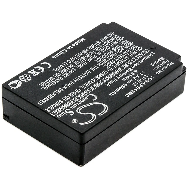 Alt view image 2 of 5 - Battery for Canon EOS 100D Kiss X7 M M2 PowerShot SX70 HS LP-E12 LPE12 650mAh