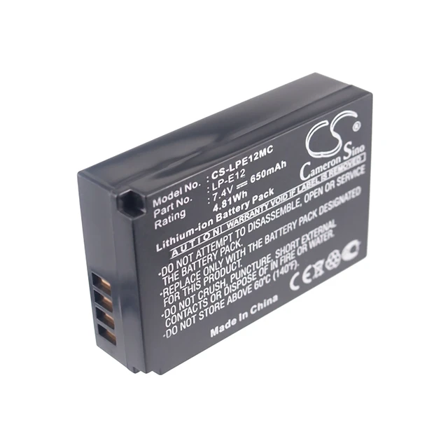 Alt view image 5 of 5 - Battery for Canon EOS 100D Kiss X7 M M2 PowerShot SX70 HS LP-E12 LPE12 650mAh