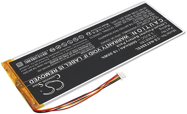 Alt view image 2 of 5 - Battery for ONN 100011886 NSurf Tablet 10" Gen 2 U2968180 CS-NAT886SL 3.8v