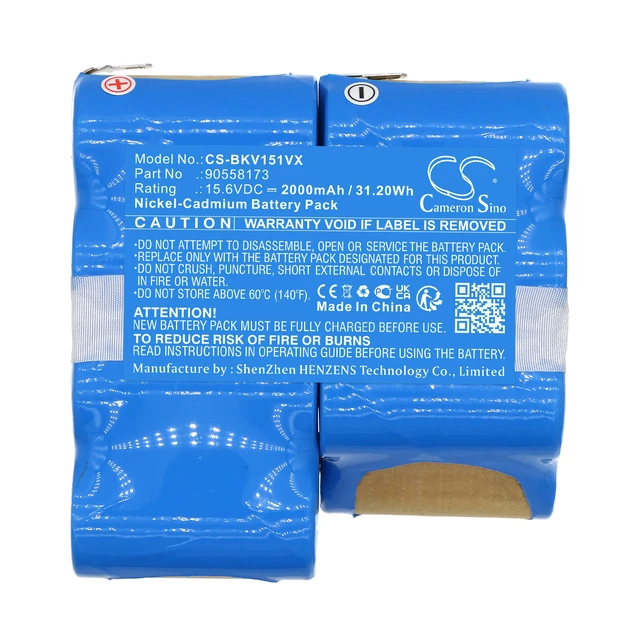 Alt view image 5 of 5 - Battery for Black&Decker 90558173 15.6V DustBuster CHV1510 CS-BKV151VX Ni-CD
