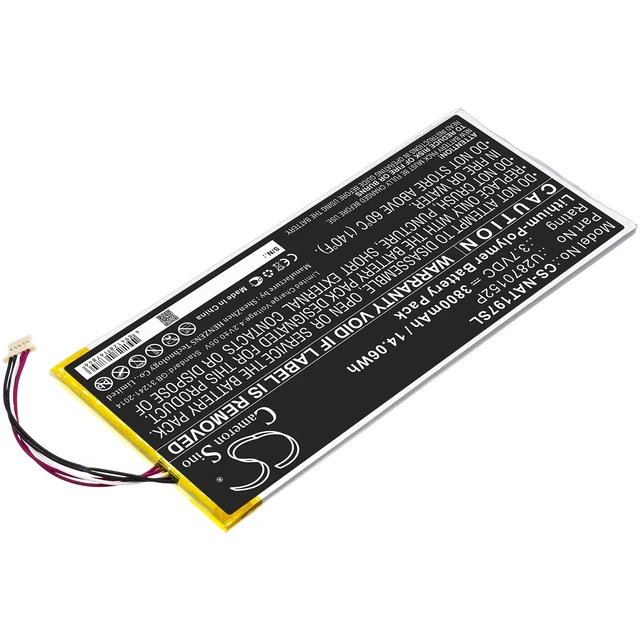 Alt view image 2 of 6 - Battery for ONN ONA19TB003 ONA19TB007 U2870152P Tablet CS-NAT197SL 3800mAh