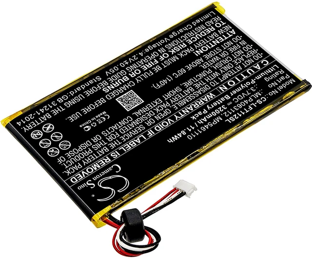 Alt view image 2 of 4 - Battery for LeapFrog LeapPad Platinum 7 XDi Ultra 800-10067 MLP4063112 MP5461110