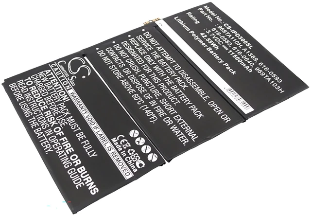 Alt view image 2 of 5 - Battery for Apple iPad 3 HD 616-0586 616-0592 616-0593 616-0604 A1403A A1416